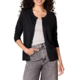 Amazon Essentials Cardigan Girocollo Leggero (Taglie Forti Disponibili) Donna, Nero, M