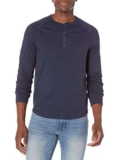 Amazon Essentials Maglia con Collo Serafino a Maniche Lunghe Slim Uomo, Blu Marino, M