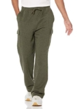 Amazon Essentials Pantaloni Cargo Felpati Uomo, Verde Oliva Puntinato, XXL