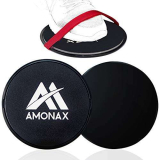 Amonax Fitness Sliders, Double-sided sliding disc, with straps for fitness exercises in the gym and at home suitable for carpets, floors and wooden tiles