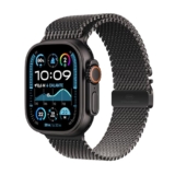 Apple Watch Ultra 2 GPS + Cellular 49 mm Sportwatch con robusta cassa in titanio Nero e Loop in maglia milanese Nero – Medium. Fitness tracker, GPS di precisione, luminoso display Retina