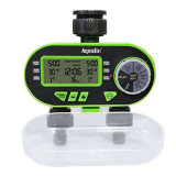 Aqualin Centralina Irrigazione 2 Vie,Orologio da giardino con schermo LCD,Dotato di funzione di ritardo della pioggia attrezzatura per irrigazione da giardino programmabile