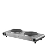 Ariete 994 Fornello elettrico da viaggio – Doppia piastra in Ghisa – Diametro 188 mm e 155 mm – Temperatura Regolabile – 2500 Watt – Acciaio