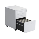 Armadietto mobile in metallo a 3 cassetti con serratura completamente assemblato sotto la scrivania schedario per documenti legali/lettere/A4 per una facile mobilità e archiviazione documenti