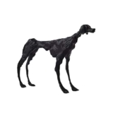 Artigianato Di Decorazione Del Desktop Scultura Moderna In Ghisa, Decorazione Domestica Di Lusso Leggera, Statua Animale Artigianale In Ghisa Di Cane Nero Astratto, Utilizzata for La Decorazione Dell’