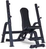 Attrezzature per allenamento fitness al coperto Panca pesi Panca da allenamento regolabile Panca da letto con bilanciere Pressa per squat Panca con manubri per esercizi Nero (Nero 147*74*50Cm)