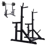 Attrezzi per muscoli addominali, panca per bilanciere, squat, supporto per esercizi di forza di tutto il corpo, per sollevamento pesi a casa/palestra, supporto per manubri, altezza regolabile