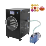 BDJSN Liofilizzatore sotto Vuoto da 1500 W, Liofilizzatore Scientifico da 4 Litri con Pompa a Vuoto Rotativa a Palette, Scatola di Essiccazione Alimentare Mobile da 220 V per Verdura, Frutta, Carne