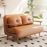 BEDOIN Poltrona letto 4 in 1 con schienale regolabile in 6 posizioni, per piccoli spazi, arancione, 120 cm