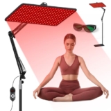 BEICHEN Terapia della luce rossa per corpo e viso, lampada per terapia della luce infrarossa con supporto stabile, Luce rossa 660nm, Pannello di terapia della luce infrarossa 850nm e 940nm,
