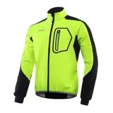 BERGRISAR Giacca da Ciclismo da Uomo per Invernale Giacca MTB Bici Softshell da Impermeabile Termica Antivento BG011 – Verde – Medium
