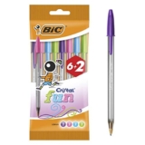 BIC 8963811 – Confezione da 6+2 penne a sfera, multicolore