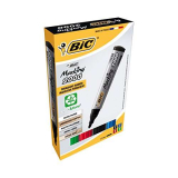 BIC Intensity, Marking 2000, Pennarelli Indelebili Colorati ECOlutions, con il 51% di Materiali Riciclati, Punta Tonda Resistente, Cancelleria Casa e Ufficio, 4 Unità