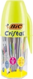 BIC Megatubo, Set Penne a Sfera Colorate Cristal Original (Punta 1mm), Cristal Fun e Fluo (Punta 1.6mm), Cancelleria Scuola e Casa, Idea Regalo, 20 Unità