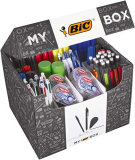 BIC, My BIC Box, Set Completo Cancelleria Casa E Ufficio, Penne A Sfera, Portamine, Pennarelli Indelebili, Evidenziatori, Bianchetti A Nastro, Colla, Multicolore, ‎Set da 124 pezzi