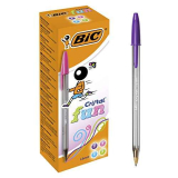 BIC Penne a Sfera Multicolore Cristal Fun, Colori Assortiti, Punta Larga, 1.6 mm, Confezione da 20, Fornitura per Cancelleria Scuola