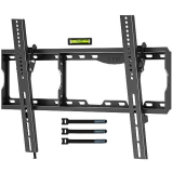BONTEC Supporto TV Parete per LCD LED Plasma Curvo da 17-86 Pollici, Ultrasottile Inclinabile Staffa da Parete per TV fino a 75kg, Max VESA 600 x 400mm, Supporto TV Muro con Fascette per Cavi