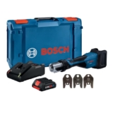 BOSCH GPT18V-32L14 – Kit di attrezzi per pressare i tubi – Collegamenti rapidi per tubi, potente forza di serraggio, indicatore di stato LED, protezione elettronica del motore con batteria da 18 V 4