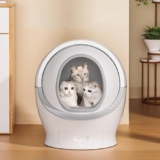 BREZO Lettiera Gatto Autopulente, Lettiera Automatica, Lettiera for Gatti Automatica di Grande capacità 80l + 6l, Protezione di Sicurezza Anti-Pizzicamento