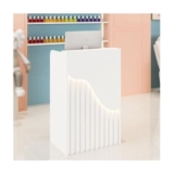 Bancone Reception Piccolo Bianco con Luce Ambientale, Elegante bancone Cassa per Negozi, Elegante unità di accoglienza per Vari Ambienti, Resistente 80 cm/31,5 Pollici