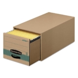 Bankers Box – Super Stor/Drawer Steel Plus Storage Box, Legal, Kraft/Green, 6/Carton