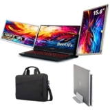 BeeOFs Estensore schermo per computer portatile, 15,6 pollici, triplo monitor portatile per laptop FHD 1080P IPS con rotazione a 360°, compatibile con Mac, Wins, Android e Dex Set, borsa per laptop