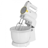 Beko – HMM62444W – Sbattitore Glow Line con ciotola da 4L, 420 W, 4 Velocità + Turbo, 2 Fruste Mixer e 2 Ganci Impastatori in Acciaio Inox – Bianco