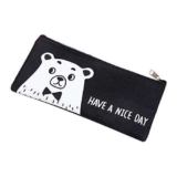 Bella grande capacità sacchetto portapenne, forniture per la scuola e l’ufficio Kawaii Animal Pencil Pouch creativo semplice tela cancelleria, Cartone, Borgogna, Federazione Russa