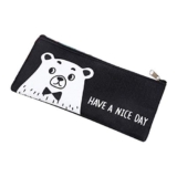 Bella grande capacità sacchetto portapenne, forniture per la scuola e l’ufficio Kawaii Animal Pencil Pouch creativo semplice tela cancelleria, Cartone, Borgogna, Federazione Russa