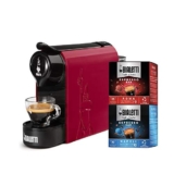 Bialetti Gioia, Macchina Caffè Espresso Incluse 32 Capsule, Funziona esclusivamente con Capsule Bialetti, Rosso