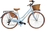 Bicicletta da donna bici da città city bike da passeggio 28” vintage con cesto in vimini e paraveste