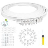 Binario Curvo per Tende a Soffitto, 5M Binario a Soffitto PVC per Tende, Pieghevole Binario Tenda Soffitto Scorrevole per Divisore per Stanze, Camper e Doccia