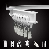 Binario per tenda da soffitto, flessibile, pieghevole, 3 metri, binario per tende curvo, sistema di montaggio a parete per divisorio, finestra a bovindo