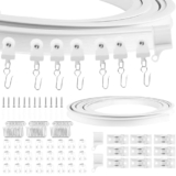 Binario per tende da 3 metri, flessibile e pieghevole, 1 binario, montaggio a soffitto con ruote mute per tende, divisori, tenda per camper, tenda da doccia, ospedale