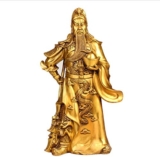 Bineiv Statua Statua di Rame Statua di Guan Gong in Rame Puro Dio della ricchezza Wu Dio della ricchezza Aperto, spostato, Regali, Arredamento, casa Feng Shui Decor Statua di Guan Yun Chang
