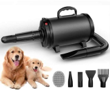Blanlody Asciugacapelli per Cani Blower Molto Silenzioso, 4,5 CV/3200 W, velocità Regolabile, Ventilatore per la Cura del Cane con 4 Diversi ugelli, Tubo Elastico e Spazzola per la Cura