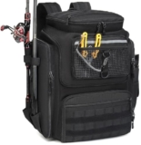 BlesMaller Zaino da Pesca con Portacanne Borsa per Attrezzi da Pesca Grande 45L Resistente all’Acqua Zaino tattico per Attrezzi da Pesca per Escursioni Campeggio Trekking Sport all’apert