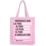 Bonomo Promotion Italia Shopper Personalizzabile con Foto e Scritta – con manici 67 cm dimensioni 38×45