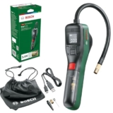 Bosch Pompa per Bicicletta/Mini compressore Portatile a Batteria EasyPump, Batteria da 3,0 Ah, 3,6 Volt, Funzione Autostop, 150 PSI, 10,3 Bar, LED, Ricaricabile Tramite Cavo USB-C, in Cartone