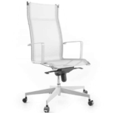 Bossberg Sedia da Ufficio Bianca – BB70 – Sedia Pc Prodotta in Italia – Sedia Ergonomica Posturale Contro Mal di Schiena e Cervicale – Sedia Scrivania Girevole con Braccioli