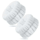 Braccialetti per Lavaggio del Viso Fasce per il Sudore Polsini Assorbenti Elastici per il Lavaggio e Cura della Pelle del Viso per Donne e Ragazze Weiß