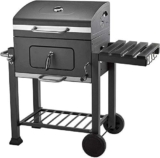 Braciere a legna in metallo da 50,8 cm, con griglia staccabile, braciere da esterno, per cortili e campeggio, parco, barbecue, campeggio ed escursioni