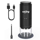 CEVING Macina Caffè Portatile a Batteria con 38 Impostazioni Regolabili, Macinino Caffè Ricaricabile con Display LED, Macinacaffè Senza Fili per Viaggi, Campeggio, Ufficio, Espresso, Pour Over, ecc.
