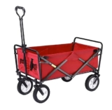 CHEMYO Carrello da Campeggio per Festival, Carrello da Giardino, Carrello Pieghevole, Carrello da Giardino per impieghi gravosi, Carrello con 4 Ruote, Carrello della Spesa per Campeggio all’aperto,
