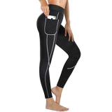 CHUMIAN Pantaloni di Perdita di Peso Pantaloni Sauna Neoprene Donna Termici Dimagrante Leggings Hot Thermo Sauna Sudore Shaper per Fitness (Nero, M)