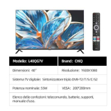 CHiQ L40QG7V TV QLED da 40 pollici, FHD, HDR10, design con cornice ultrasottile in metallo, Google TV, Chromecast integrato, Assistente di Google, CPU quad-core, Wi-Fi a doppia banda da 2,4/5 Ghz