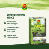 COMPO SEMI per Prato Veloce, Miscela Speciale, Seme Ricoperto, Per rigenerare Tappeti Erbosi, 1 kg