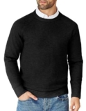 COOFANDY Maglioni da Uomo Maglione a Maglia Pullover Girocollo Maglione Firmato Felpa Nera Maglione da Lavoro Sweater Leggero Caldo Jumper Invernale Nero M
