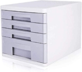 CWCQGH Mobiletto Portadocumenti con 4 cassetti, Organizer da scrivania, in plastica, per cancelleria, 26,5 x 24,9 x 34,4 cm.