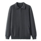 CXLCZNKG Cardigan Invernale da Uomo Lavorato a Maglia per Lo Strato di Base-Grey-M